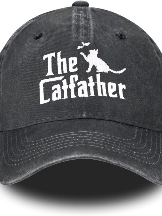 Accessories - Women's Embroidery Adjustable Washed Distressed Trucker Hat Baseball Cap Cat Da